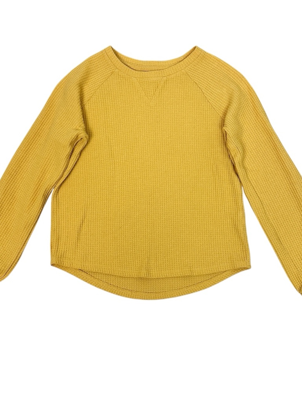 Cat & Jack GirlsMustard Yellow Waffle Knit Long Sleeve Top